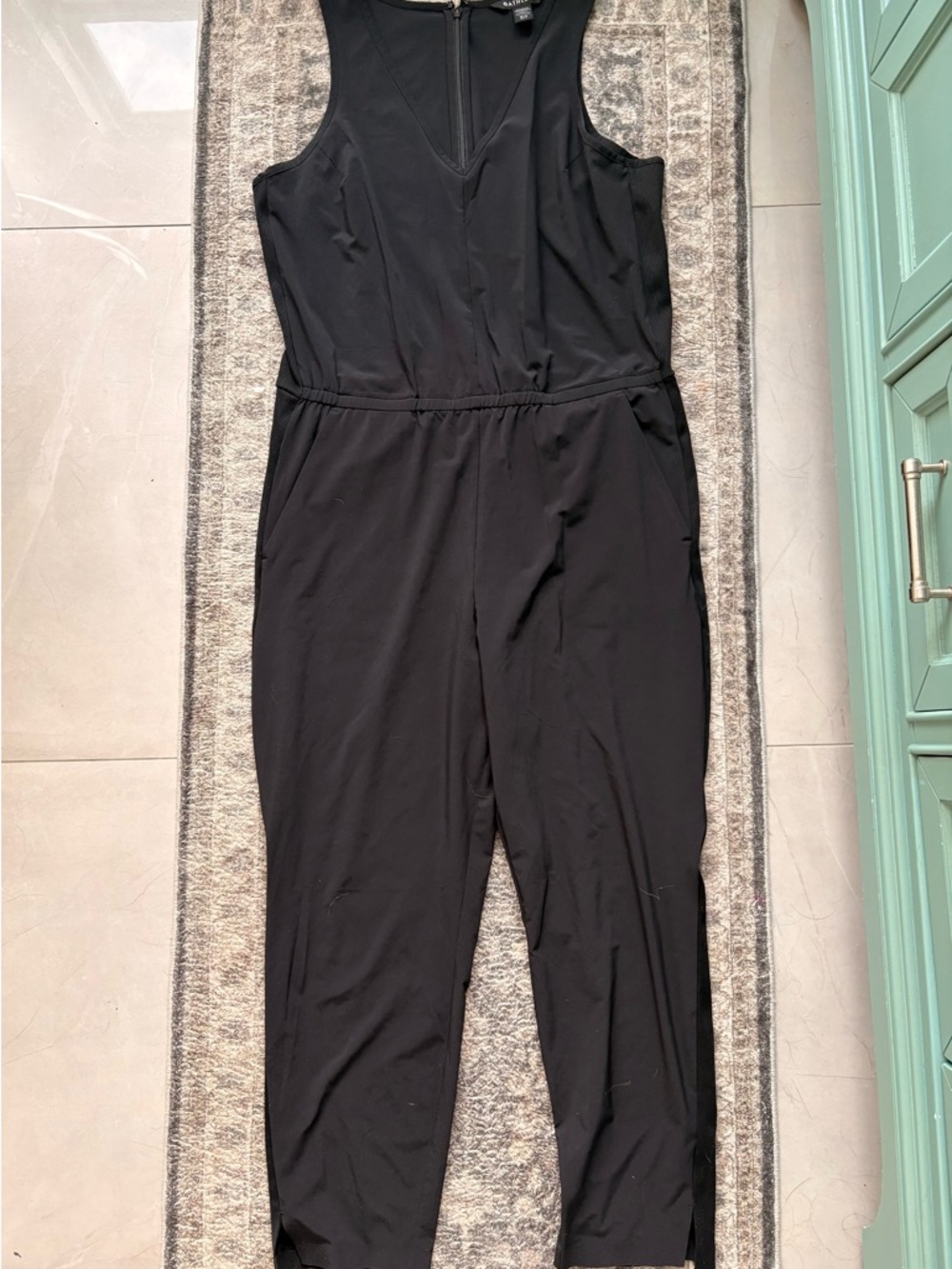 Athleta Black V-Neck Sleeveless Jumpsuit